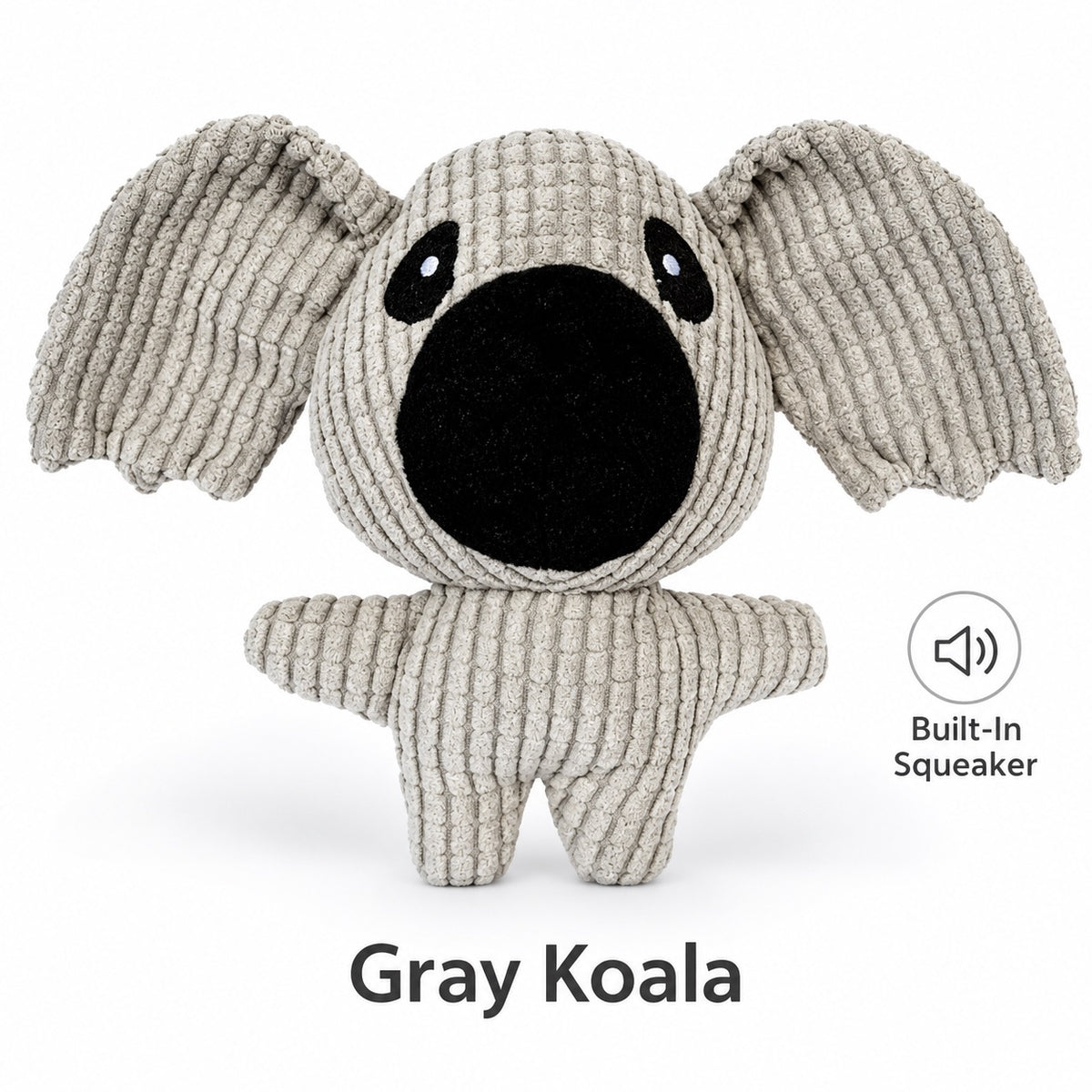 Plush Fabric Plush Squeaky Dog Toy, 7 Styles, By GAVPEPY image 11 - bianti-corn-plaid-gray-koala.jpg