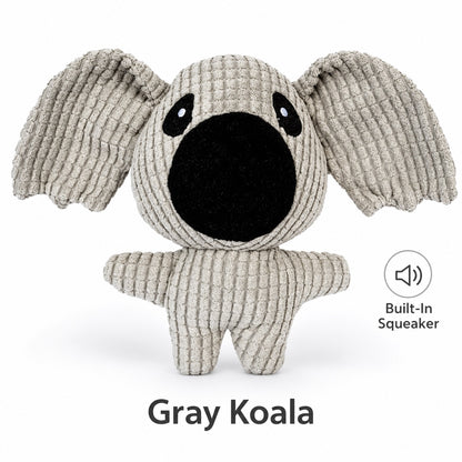 Plush Fabric Plush Squeaky Dog Toy, 7 Styles, By GAVPEPY image 11 - bianti-corn-plaid-gray-koala.jpg