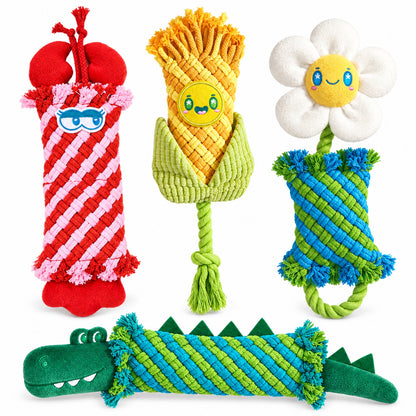 Plush Rope Squeaky Tug Dog Toy, 9 Styles, By GAVPEPY image 16 - bianti-cotton-rope-family-6232044431417.jpg