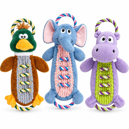Plush Rope Squeaky Tug Dog Toy, 9 Styles, By GAVPEPY image 9 - bianti-holey-plush-family-6044801328429.jpg