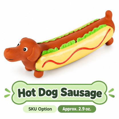 Latex Latex Squeaky Dog Toy, 6 Styles, By GAVPEPY image 10 - bianti-hot-dog-sausage.jpg