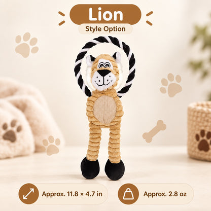Plush Fabric Plush Squeaky Dog Toy, 3 Styles, By GAVPEPY image 9 - bianti-lion-30x12cm.jpg