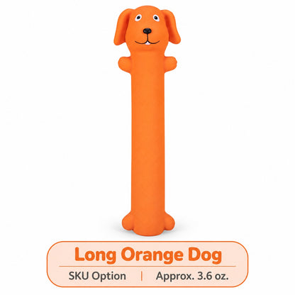 Latex Latex Squeaky Dog Toy, 6 Styles, By GAVPEPY image 11 - bianti-long-orange-dog.jpg