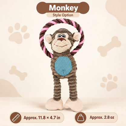 Plush Fabric Plush Squeaky Dog Toy, 3 Styles, By GAVPEPY image 10 - bianti-monkey-30x12cm.jpg
