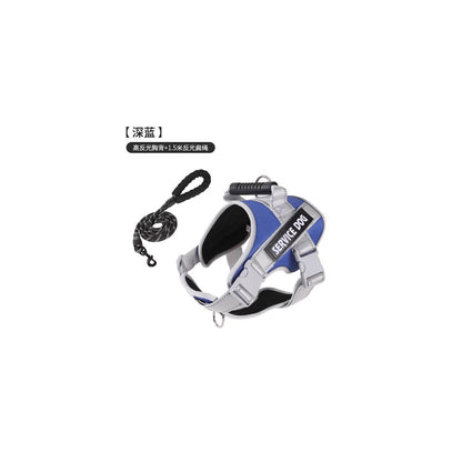 Reflective Service Dog Harness, 6 Styles and 6 Sizes, By GAVPEPY image 10 - bianti-navy-leash-set.jpg