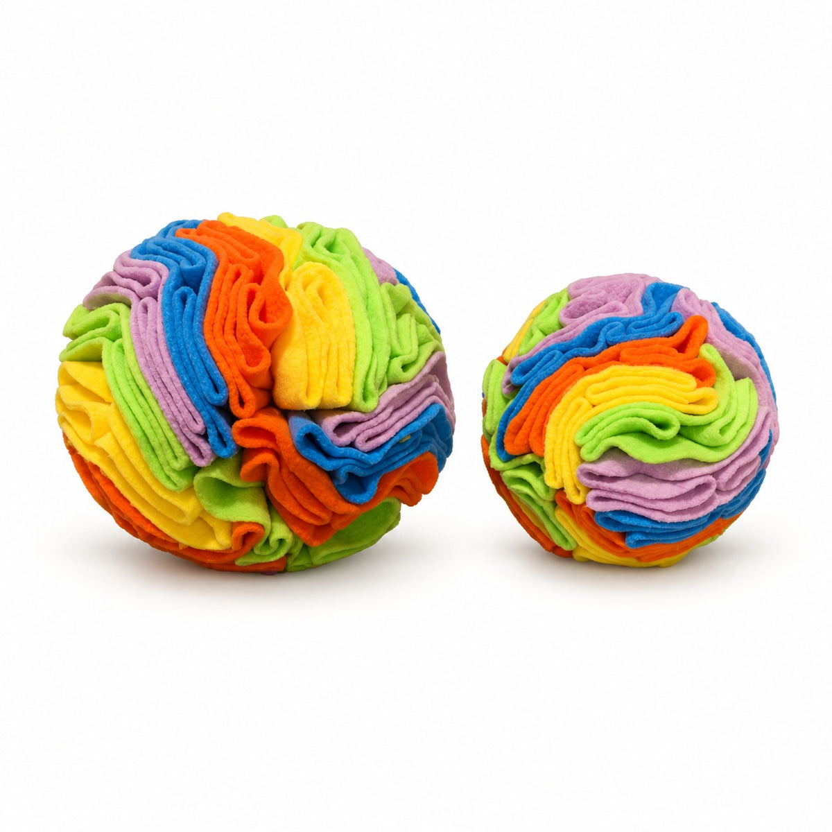 Dog Snuffle Ball, Fleece Treat Search And Toss Enrichment Toy, 3 Sizes And 20 Color Styles, By GAVPEPY image 7 - bianti-new-rainbow-20cm.jpg