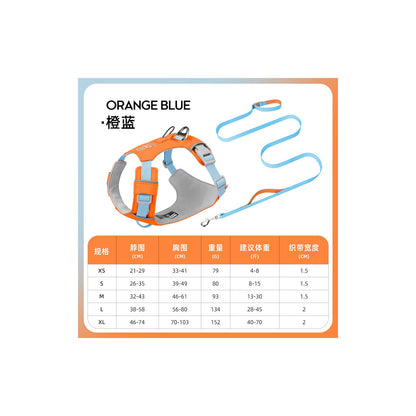 Quick-Dry Outdoor Dog Harness, 13 Colors and 5 Sizes, By GAVPEPY image 22 - bianti-orange-blue-set.jpg