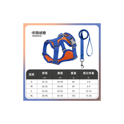 Padded Small Dog Harness and Leash Set, 6 Colors and 4 Sizes, By GAVPEPY image 11 - bianti-orange-blue.jpg