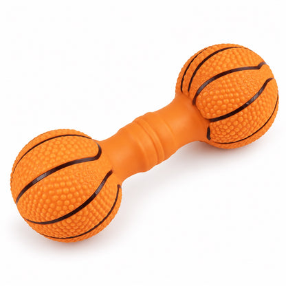 Squeaky Dog Toy, PVC Chew And Fetch Toy In Assorted Shapes, 31 Styles, By GAVPEPY image 1 - bianti-orange-squeaky-basketball-dumbbell.jpg