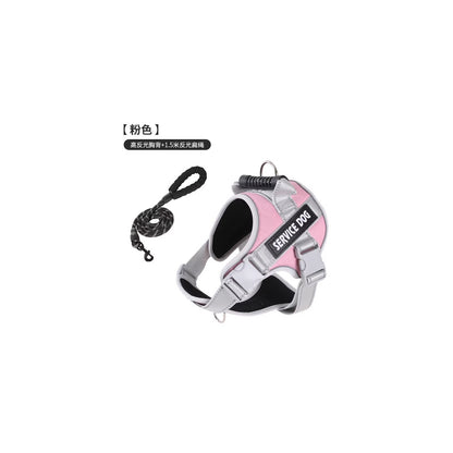 Reflective Service Dog Harness, 6 Styles and 6 Sizes, By GAVPEPY image 12 - bianti-pink-leash-set.jpg