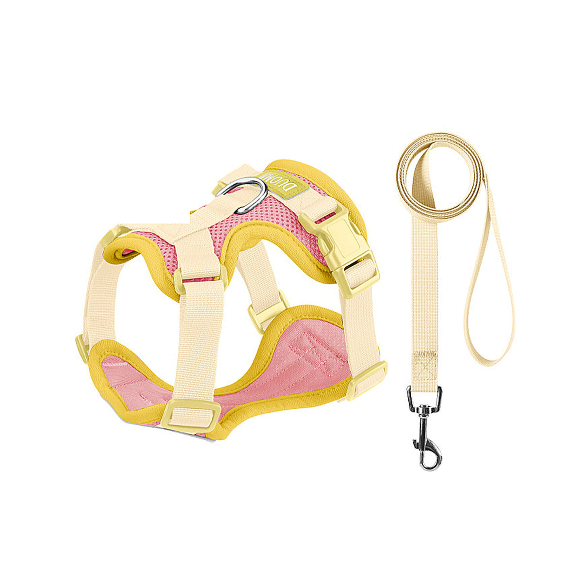 Breathable Mesh Dog Harness and Leash Set, 6 Colors and 4 Sizes, By GAVPEPY image 12 - bianti-pink-yellow.jpg