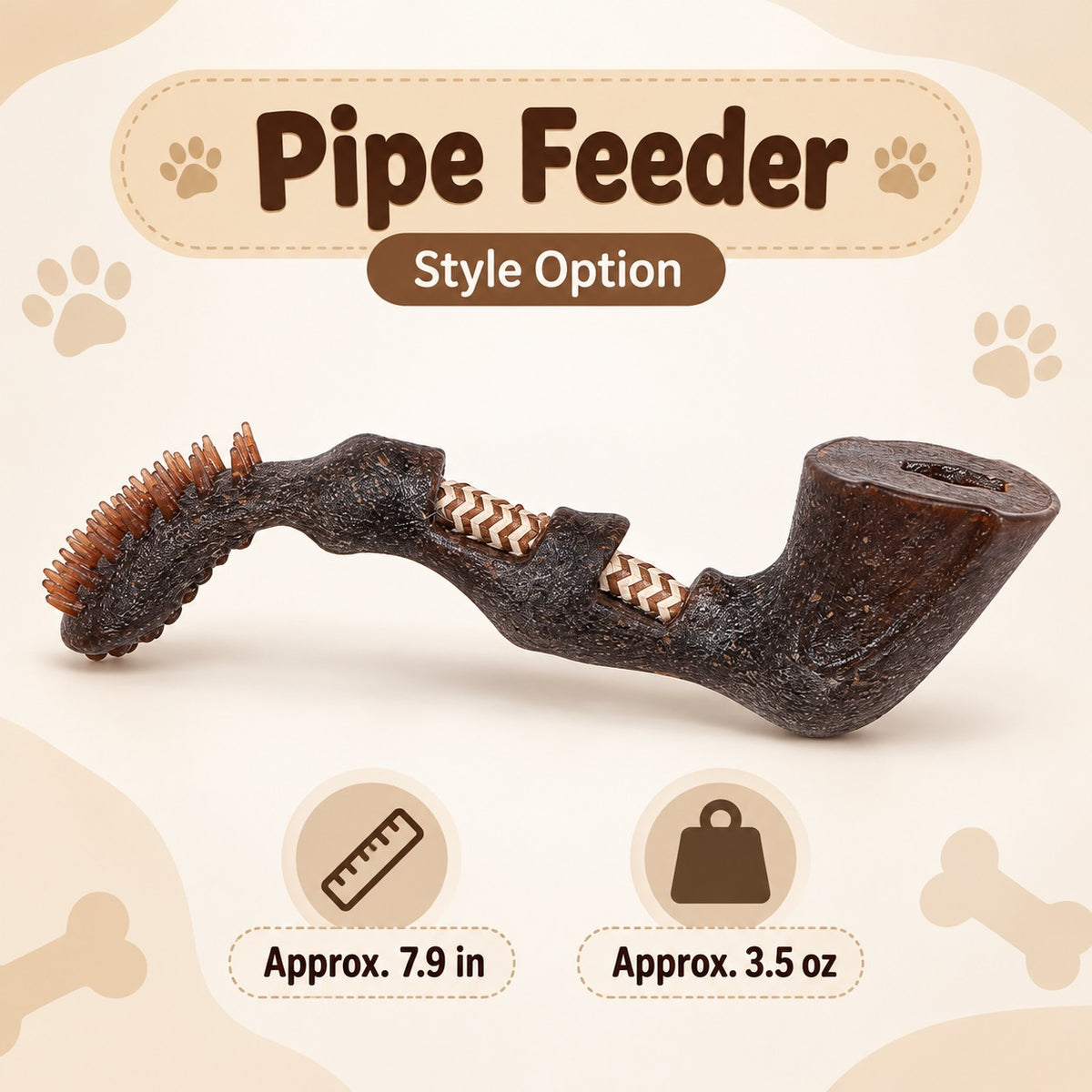 TPR Treat Dispensing Dog Toy, 3 Styles, By GAVPEPY image 9 - bianti-pipe-feeder.jpg