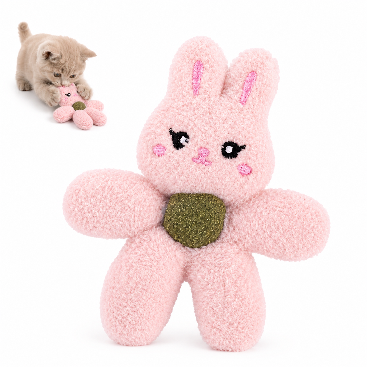 Plush Catnip Animal Cat Toy with Silvervine Ball image 11 - bianti-rabbit.png