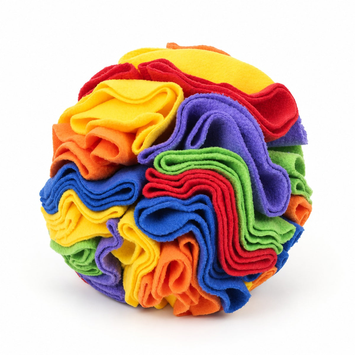 Dog Snuffle Ball, Fleece Treat Search And Toss Enrichment Toy, 3 Sizes And 20 Color Styles, By GAVPEPY image 1 - bianti-rainbow-20cm.jpg