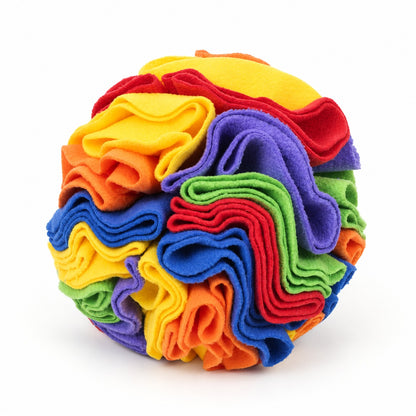 Dog Snuffle Ball, Fleece Treat Search And Toss Enrichment Toy, 3 Sizes And 20 Color Styles, By GAVPEPY image 1 - bianti-rainbow-20cm.jpg