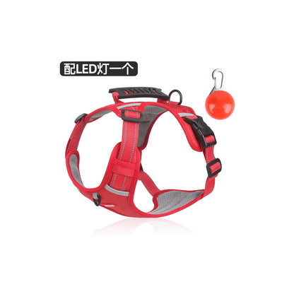 Reflective No-Pull Dog Harness Set Options, 4 Colors and 5 Sizes, By GAVPEPY image 17 - bianti-red-led.jpg