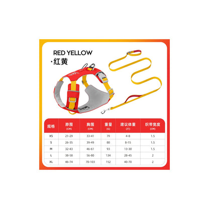Quick-Dry Outdoor Dog Harness, 13 Colors and 5 Sizes, By GAVPEPY image 26 - bianti-red-yellow-set.jpg
