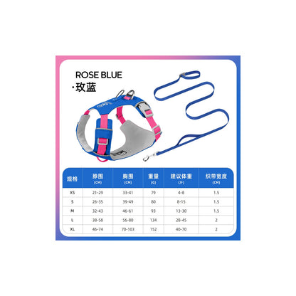 Quick-Dry Outdoor Dog Harness, 13 Colors and 5 Sizes, By GAVPEPY image 28 - bianti-rose-blue-set.jpg
