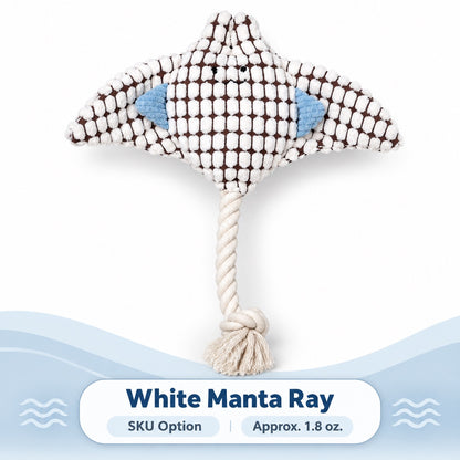 Cotton Rope Interactive Dog Toy, 3 Styles, By GAVPEPY image 10 - bianti-white-manta-ray.jpg