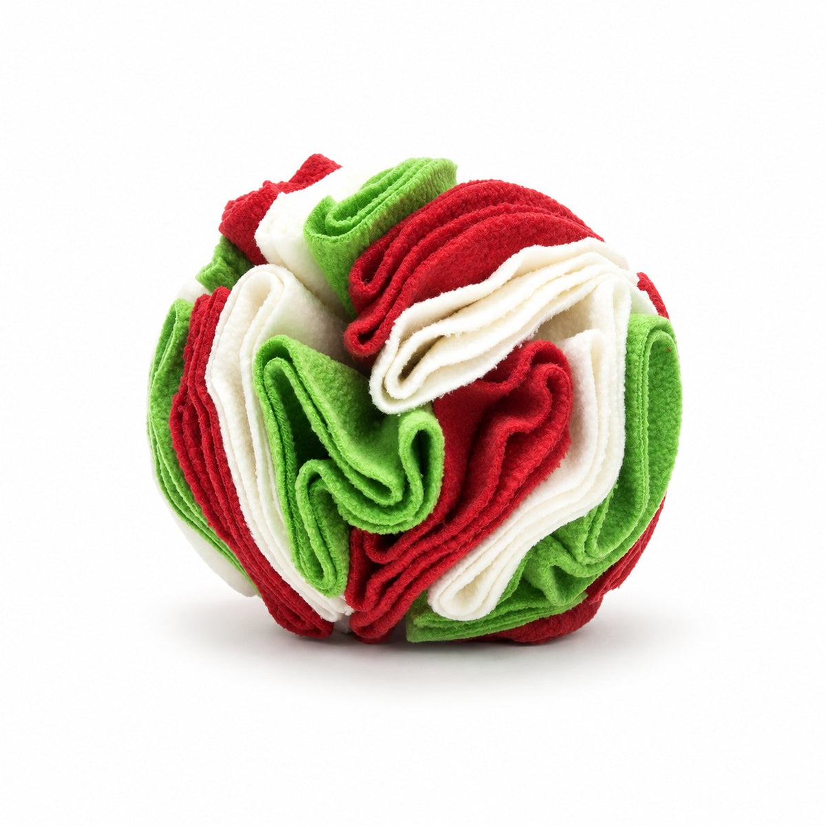 Dog Snuffle Ball, Fleece Treat Search And Toss Enrichment Toy, 3 Sizes And 20 Color Styles, By GAVPEPY image 8 - bianti-white-red-green-15cm.jpg