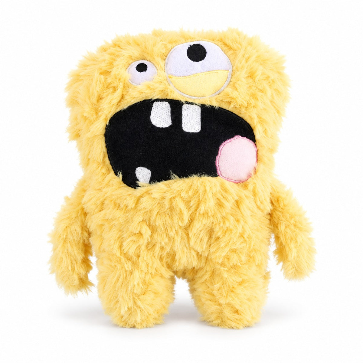 Plush Monster Dog Toy, Soft Chew And Fetch Toy, 4 Character Styles, By GAVPEPY image 2 - bianti-yellow-big-mouth-monster.jpg
