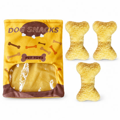 Plush Hide-and-Seek Snuffle Dog Toy, 41 Styles, By GAVPEPY image 20 - bianti-yellow-bone-snack-bag-6046674424021.jpg