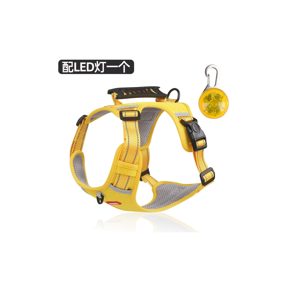 Reflective No-Pull Dog Harness Set Options, 4 Colors and 5 Sizes, By GAVPEPY image 21 - bianti-yellow-led.jpg