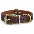 GAVPEPY Full-Grain Leather Dog Collar, 6 size options, Dark Brown, Black, for neighborhood walks, park visits and daily dog wear; an adjustable neckwear option for supervised walks and everyday outings