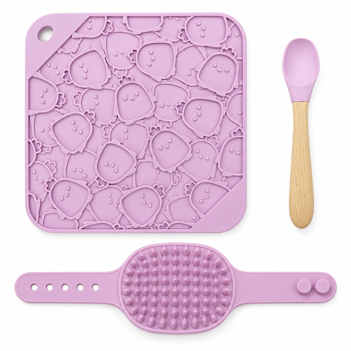 3-Piece Silicone Pet Lick Mat Bath Set, 6 Colors, By GAVPEPY image 1 - main.jpg