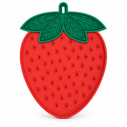 Strawberry-Shaped Silicone Pet Lick Mat, By GAVPEPY image 1 - main.jpg