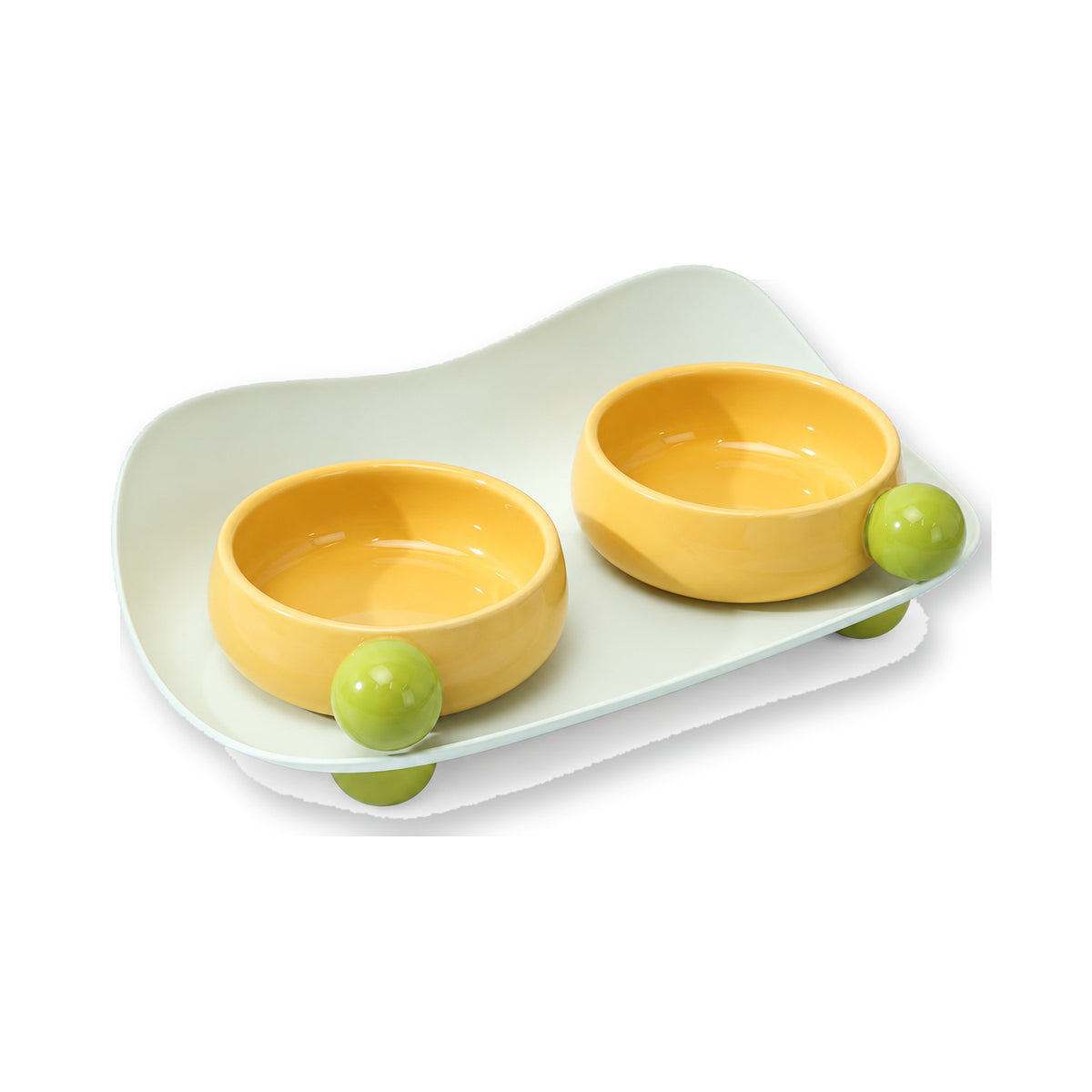 Candy-Color Ceramic Double Pet Bowl Set, 3 Colors, 37 cm, By GAVPEPY image 1 - main.jpg