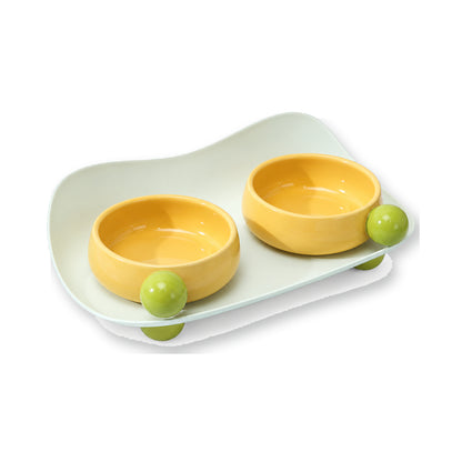 Candy-Color Ceramic Double Pet Bowl Set, 3 Colors, 37 cm, By GAVPEPY image 1 - main.jpg