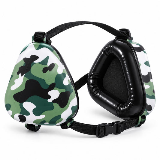 GAVPEPY ABS-Shell Triangular Dog Ear Muffs, Black or Camouflage exterior choices, for covering canine ears during loud surroundings and supervised outings, grooming appointments, outdoor events, travel and home celebrations image 1 - main.jpg