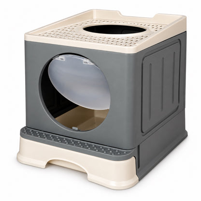 GAVPEPY Foldable Top-Entry Enclosed Cat Litter Box image 1 - main.jpg