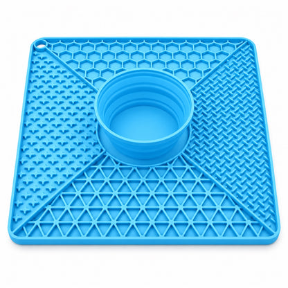 Large 32 cm Silicone Pet Lick Mat with Folding Bowl, 2 Colors, By GAVPEPY image 1 - main.jpg