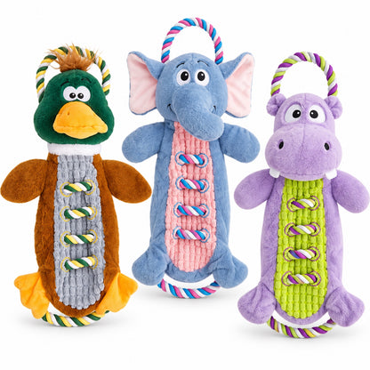 Plush Rope Squeaky Tug Dog Toy, 9 Styles, By GAVPEPY image 1 - main.jpg