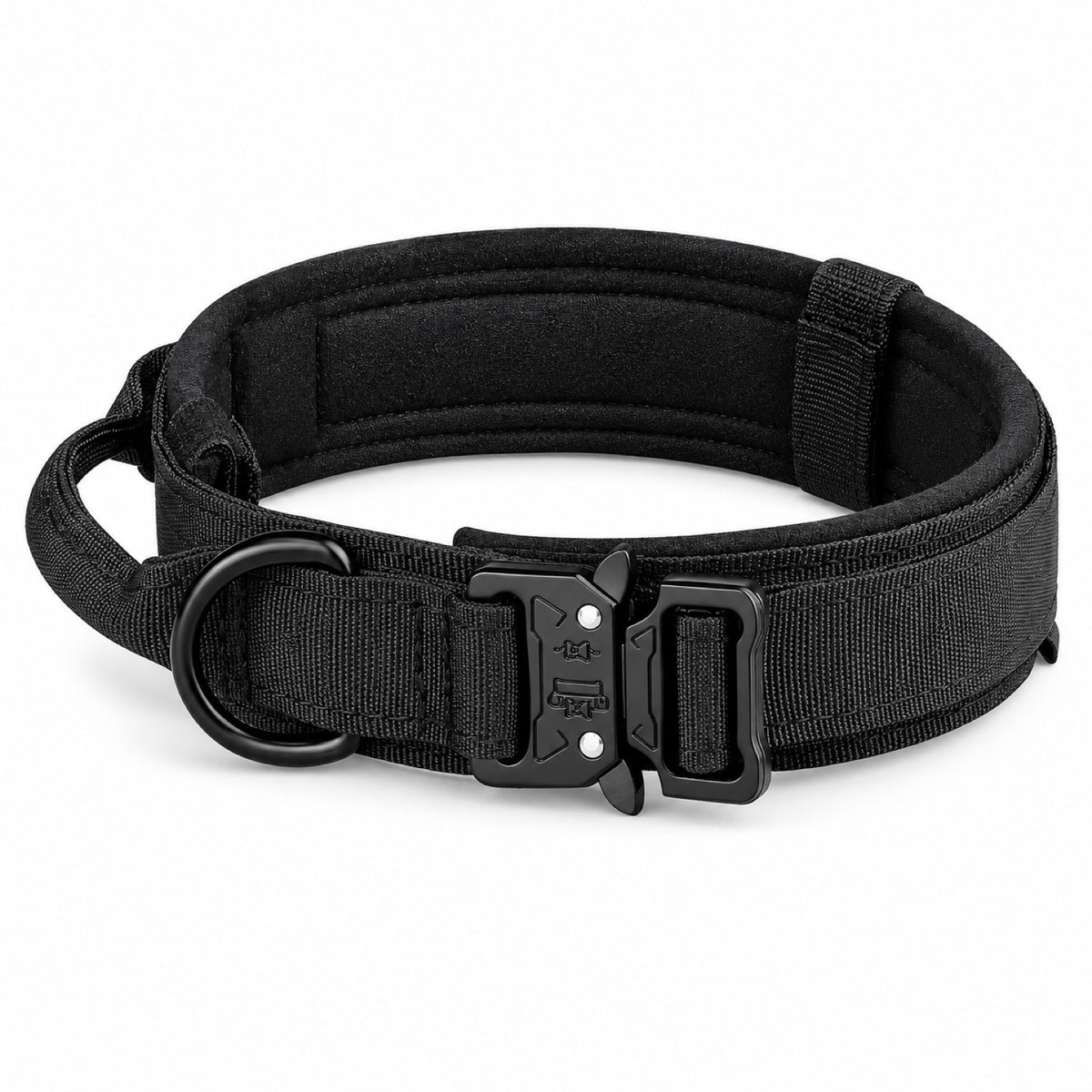GAVPEPY Polyester with zinc-alloy hardware Tactical Padded Dog Collar, Sizes M, L, XL, 5 color or pattern options, for neighborhood walks, park visits and daily dog wear; an adjustable neckwear option for supervised walks and everyday outings image 2 - main.jpg