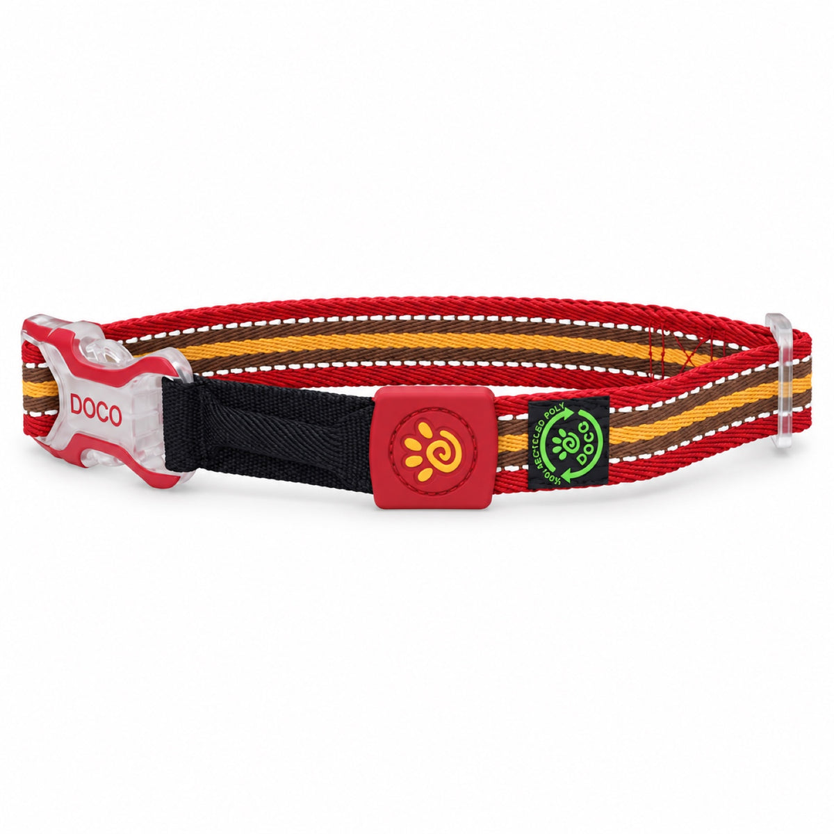 GAVPEPY Recycled webbing and braided nylon Reflective Woven Dog Collar, Sizes S, M, L, 5 color or pattern options, for neighborhood walks, park visits and daily dog wear; an adjustable neckwear option for supervised walks and everyday outings image 2 - main.jpg