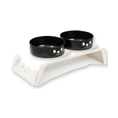 Cat-Face Double Pet Bowl, 2 Colors, By GAVPEPY image 1 - main.jpg