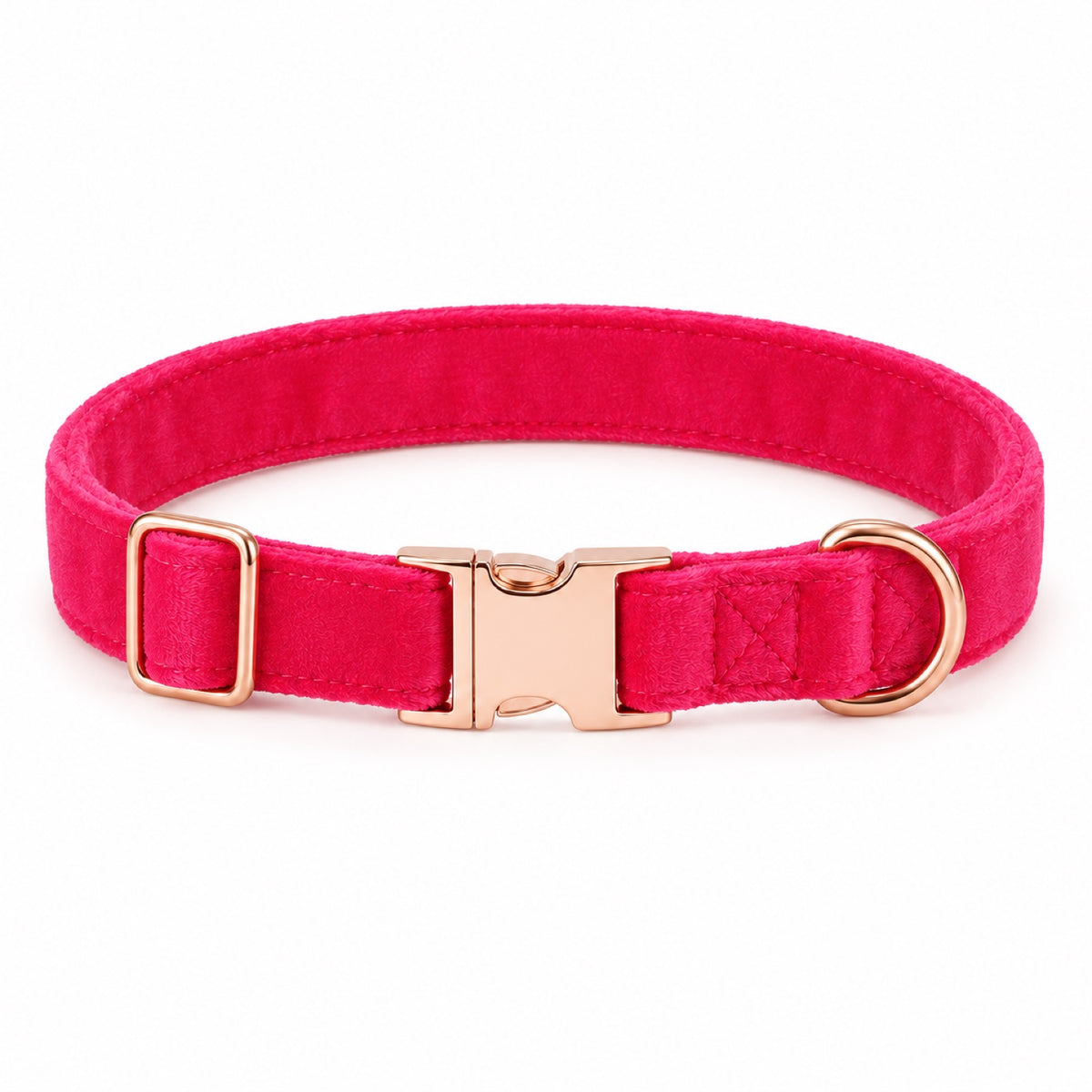 GAVPEPY Fabric Velvet-Look Dog Collar, Sizes 1-5 X 24-5-35 cm, 2-0 X 30-45 cm, 2-5 X 36-55 cm, Rose Pink, for neighborhood walks, park visits and daily dog wear; an adjustable neckwear option for supervised walks and everyday outings image 2 - main.jpg