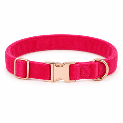 GAVPEPY Fabric Velvet-Look Dog Collar, Sizes 1-5 X 24-5-35 cm, 2-0 X 30-45 cm, 2-5 X 36-55 cm, Rose Pink, for neighborhood walks, park visits and daily dog wear; an adjustable neckwear option for supervised walks and everyday outings image 2 - main.jpg
