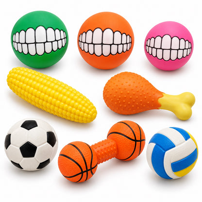 Squeaky Dog Toy, PVC Chew And Fetch Toy In Assorted Shapes, 31 Styles, By GAVPEPY image 1 - main.jpg