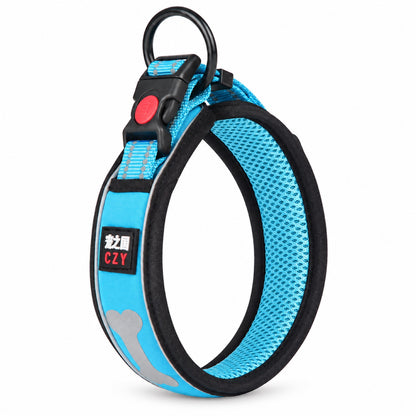 GAVPEPY Padded Mesh Dog Collar, Sizes XS, S, M, L, 5 color or pattern options, for neighborhood walks, park visits and daily dog wear; an adjustable neckwear option for supervised walks and everyday outings image 2 - main.jpg
