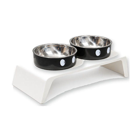 Big-Eyes Stainless Steel Double Pet Bowl, 2 Colors, By GAVPEPY image 1 - main.jpg