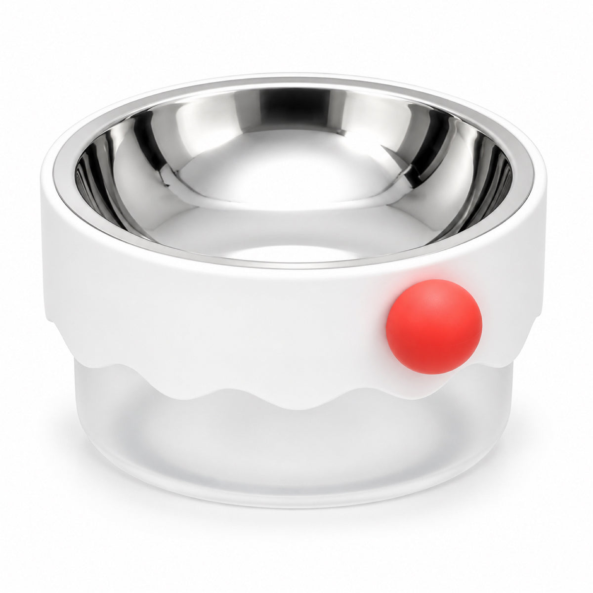 GAVPEPY Plastic Base Pet Bowl with Metal Insert, 18 x 18 x 9 cm, one pictured colorway, for Everyday Dog and Cat Meals or Water at Home, removable-looking round insert inside a wider outer base; a practical feeding setup for daily pet-care routines image 1 - main.jpg