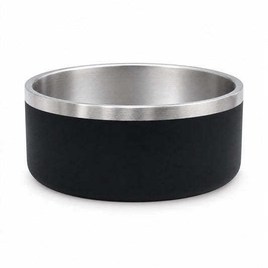 GAVPEPY Stainless Steel Pet Feeding Bowl, 14, 18 or 22 cm diameter, Red, Black, Blue, Green or White, for Everyday Dog and Cat Meals or Water at Home, wide rim and colored outer finish; a practical feeding setup for daily pet-care routines image 1 - main.jpg