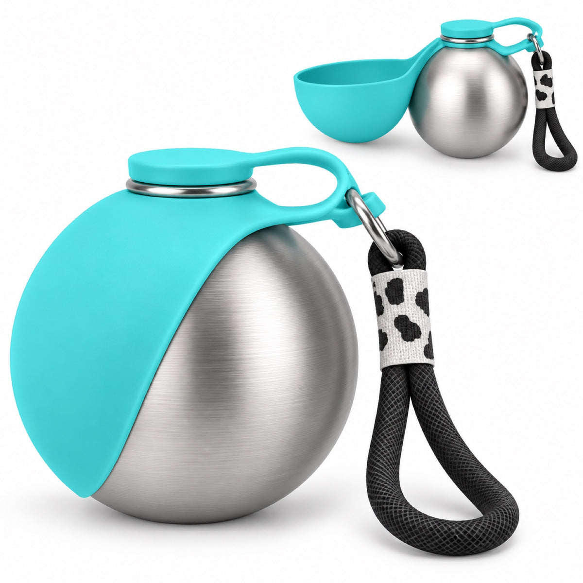 304 Stainless Steel Pet Water Bottle with Foldable Bowl, 285 mL, By GAVPEPY image 1 - main.jpg