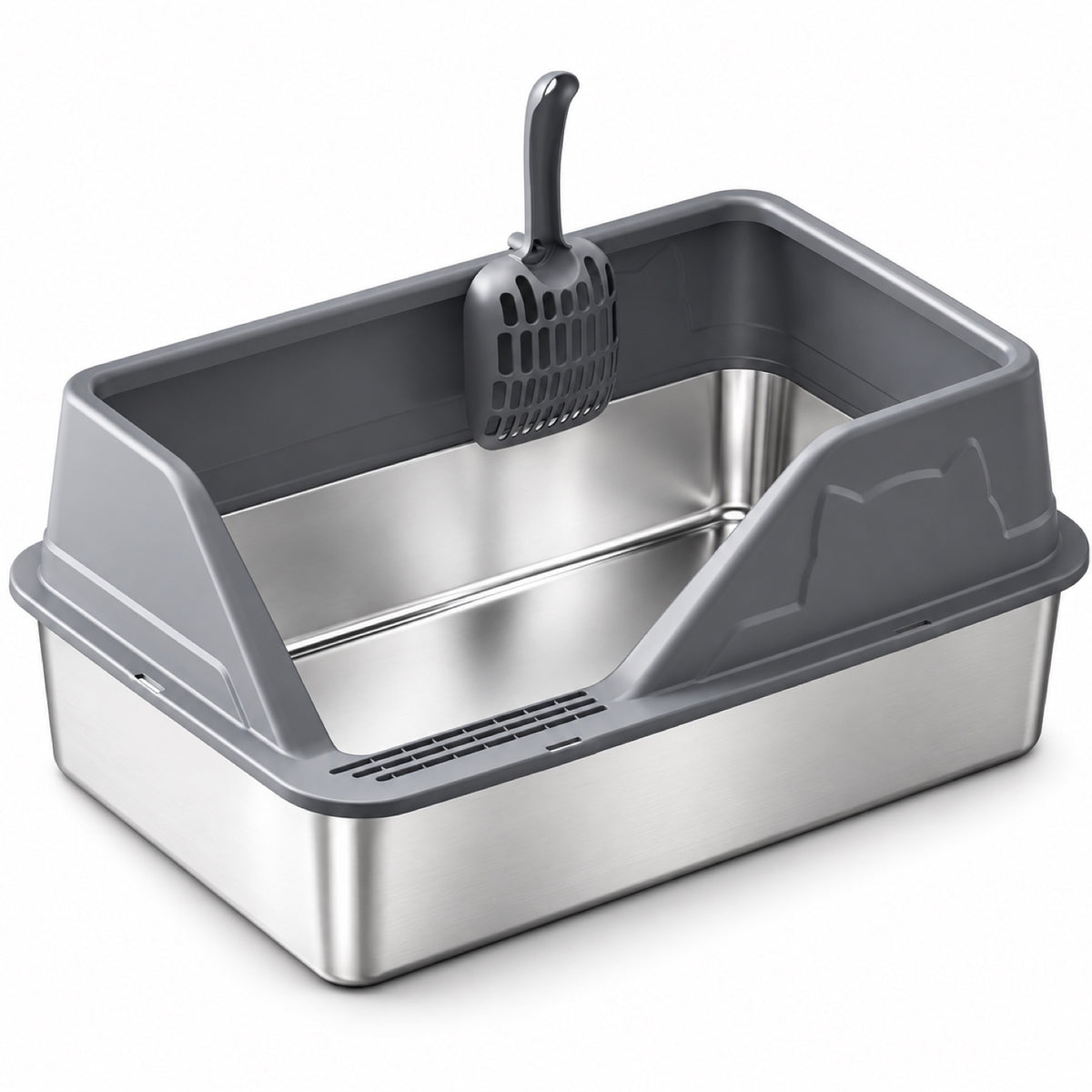 GAVPEPY Stainless Steel High-Sided Cat Litter Box, 56 Options image 1 - main.jpg