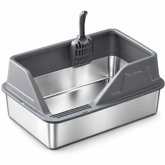 GAVPEPY Stainless Steel High-Sided Cat Litter Box, 56 Options image 1 - main.jpg