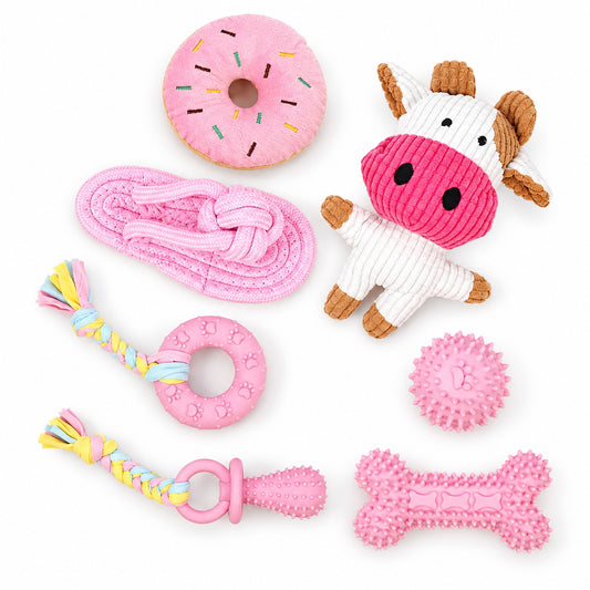 Rope Dog Toy Set, Cotton Rope Chew, Tug And Fetch Toys, 5 Pack Options, By GAVPEPY image 1 - main.jpg